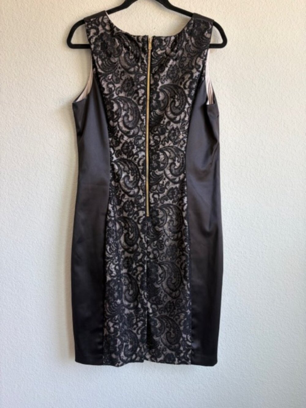 Jax Women's Black Sequin Lace "Hourglass Illusion" Cocktail Dress Sz 14 LBD Lux - Picture 4 of 9